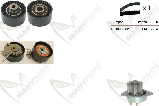 Mabyparts OBKWP0082 - Водяной насос + комплект зубчатого ремня ГРМ autospares.lv