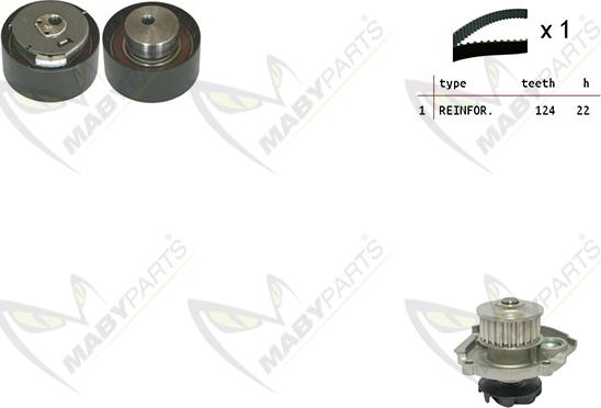 Mabyparts OBKWP0073 - Водяной насос + комплект зубчатого ремня ГРМ autospares.lv