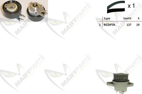 Mabyparts OBKWP0148 - Водяной насос + комплект зубчатого ремня ГРМ autospares.lv