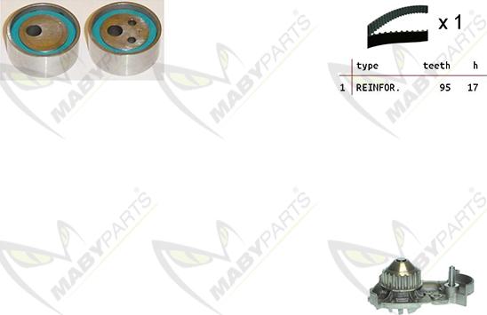 Mabyparts OBKWP0147 - Водяной насос + комплект зубчатого ремня ГРМ autospares.lv