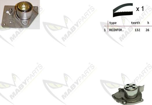 Mabyparts OBKWP0154 - Водяной насос + комплект зубчатого ремня ГРМ autospares.lv