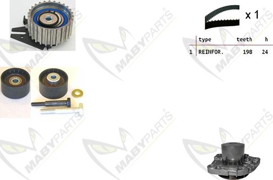 Mabyparts OBKWP0155 - Водяной насос + комплект зубчатого ремня ГРМ autospares.lv
