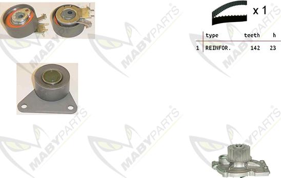 Mabyparts OBKWP0153 - Водяной насос + комплект зубчатого ремня ГРМ autospares.lv