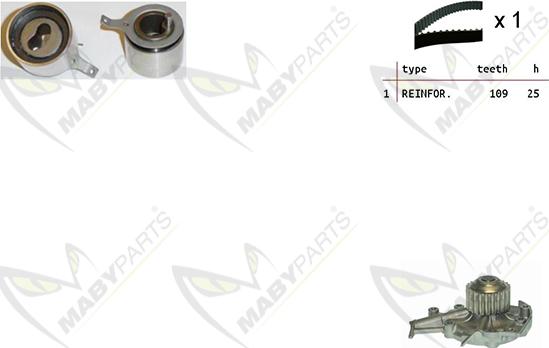 Mabyparts OBKWP0127 - Водяной насос + комплект зубчатого ремня ГРМ autospares.lv