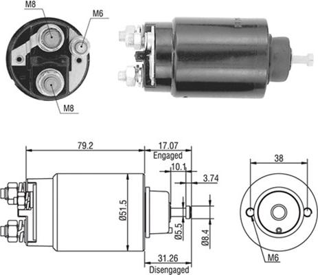 Magneti Marelli 940113050446 - Тяговое реле, соленоид, стартер autospares.lv