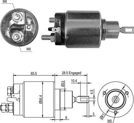 Magneti Marelli 940113050419 - Тяговое реле, соленоид, стартер autospares.lv