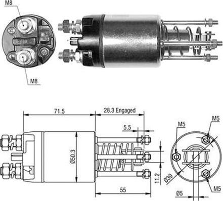 Magneti Marelli 940113050489 - Тяговое реле, соленоид, стартер autospares.lv