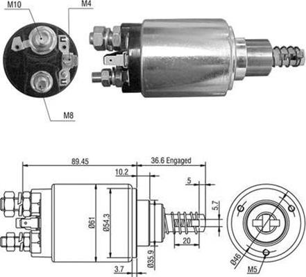 Magneti Marelli 940113050437 - Тяговое реле, соленоид, стартер autospares.lv