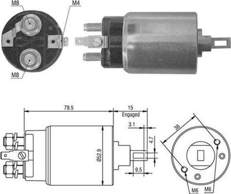 Magneti Marelli 940113050421 - Тяговое реле, соленоид, стартер autospares.lv