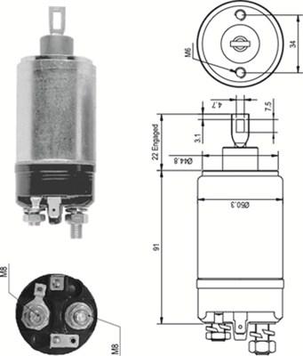 Magneti Marelli 940113050090 - Тяговое реле, соленоид, стартер autospares.lv