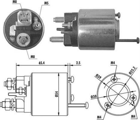 Magneti Marelli 940113050066 - Тяговое реле, соленоид, стартер autospares.lv