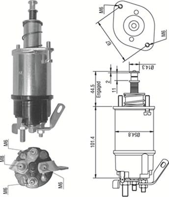 Magneti Marelli 940113050158 - Тяговое реле, соленоид, стартер autospares.lv