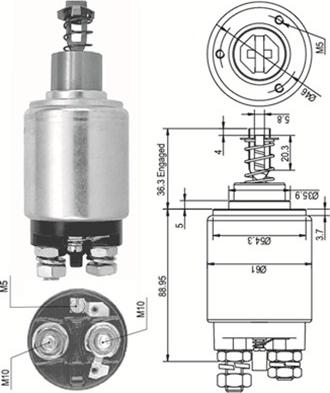 Magneti Marelli 940113050100 - Тяговое реле, соленоид, стартер autospares.lv