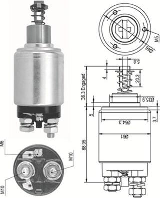 Magneti Marelli 940113050110 - Тяговое реле, соленоид, стартер autospares.lv