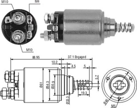 Magneti Marelli 940113050189 - Тяговое реле, соленоид, стартер autospares.lv