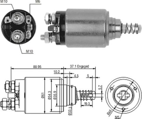 Magneti Marelli 940113050186 - Тяговое реле, соленоид, стартер autospares.lv