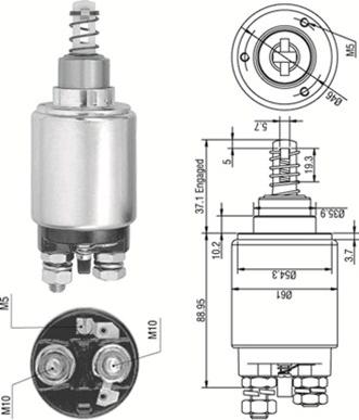 Magneti Marelli 940113050174 - Тяговое реле, соленоид, стартер autospares.lv