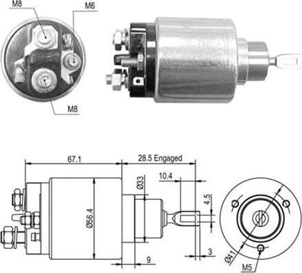 Magneti Marelli 940113050361 - Тяговое реле, соленоид, стартер autospares.lv