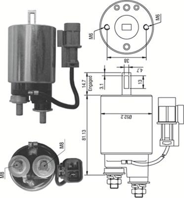 Magneti Marelli 940113050381 - Тяговое реле, соленоид, стартер autospares.lv