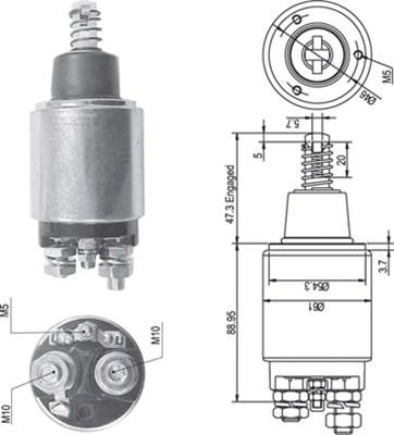 Magneti Marelli 940113050256 - Тяговое реле, соленоид, стартер autospares.lv