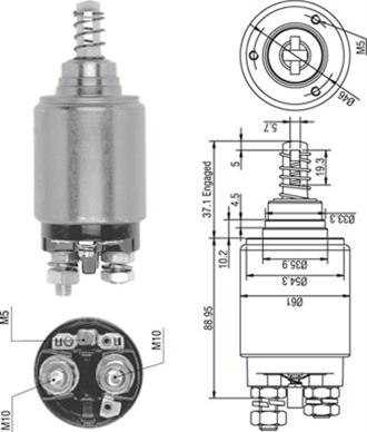 Magneti Marelli 940113050252 - Тяговое реле, соленоид, стартер autospares.lv