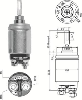 Magneti Marelli 940113050260 - Тяговое реле, соленоид, стартер autospares.lv