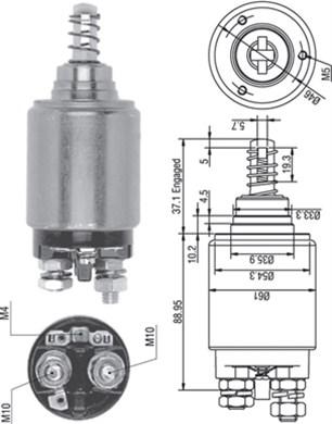 Magneti Marelli 940113050262 - Тяговое реле, соленоид, стартер autospares.lv