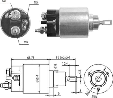 Magneti Marelli 940113050208 - Тяговое реле, соленоид, стартер autospares.lv