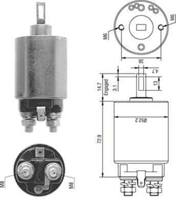 Magneti Marelli 940113050280 - Тяговое реле, соленоид, стартер autospares.lv