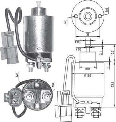 Magneti Marelli 940113050287 - Тяговое реле, соленоид, стартер autospares.lv