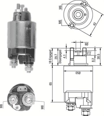 Magneti Marelli 940113050236 - Тяговое реле, соленоид, стартер autospares.lv