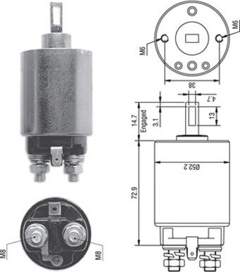 Magneti Marelli 940113050278 - Тяговое реле, соленоид, стартер autospares.lv