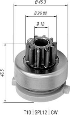 Magneti Marelli 940113020439 - Ведущая шестерня, бендикс, стартер autospares.lv