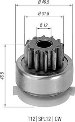 Magneti Marelli 940113020437 - Ведущая шестерня, бендикс, стартер autospares.lv