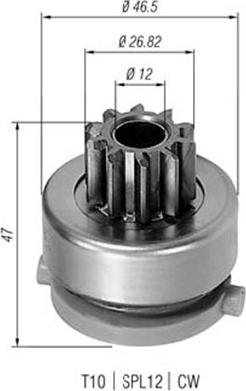 Magneti Marelli 940113020423 - Ведущая шестерня, бендикс, стартер autospares.lv