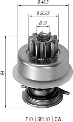 Magneti Marelli 940113020053 - Ведущая шестерня, бендикс, стартер autospares.lv