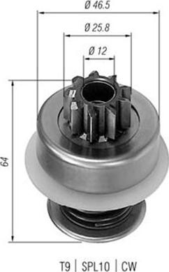 Magneti Marelli 940113020015 - Ведущая шестерня, бендикс, стартер autospares.lv