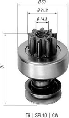 Magneti Marelli 940113020079 - Ведущая шестерня, бендикс, стартер autospares.lv