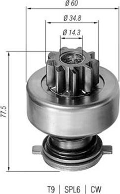 Magneti Marelli 940113020114 - Ведущая шестерня, бендикс, стартер autospares.lv