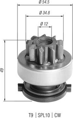 Magneti Marelli 940113020390 - Ведущая шестерня, бендикс, стартер autospares.lv