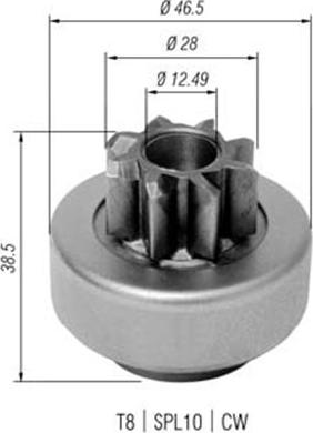 Magneti Marelli 940113020345 - Ведущая шестерня, бендикс, стартер autospares.lv