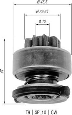 Magneti Marelli 940113020335 - Ведущая шестерня, бендикс, стартер autospares.lv