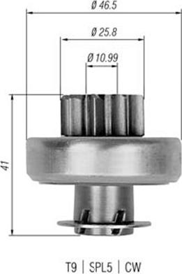 Magneti Marelli 940113020324 - Ведущая шестерня, бендикс, стартер autospares.lv