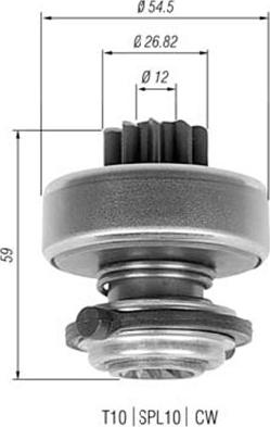 Magneti Marelli 940113020323 - Ведущая шестерня, бендикс, стартер autospares.lv