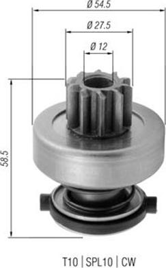 Magneti Marelli 940113020376 - Ведущая шестерня, бендикс, стартер autospares.lv