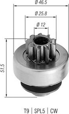 Magneti Marelli 940113020248 - Ведущая шестерня, бендикс, стартер autospares.lv