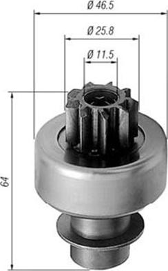 Magneti Marelli 940113020242 - Ведущая шестерня, бендикс, стартер autospares.lv