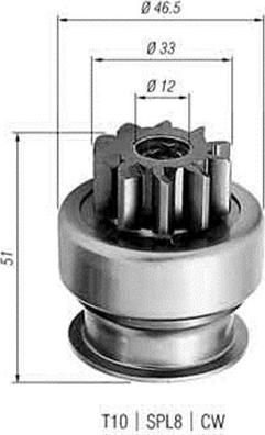 Magneti Marelli 940113020258 - Ведущая шестерня, бендикс, стартер autospares.lv