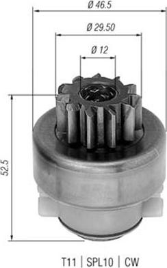 Magneti Marelli 940113020283 - Ведущая шестерня, бендикс, стартер autospares.lv