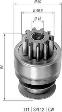 Magneti Marelli 940113020287 - Ведущая шестерня, бендикс, стартер autospares.lv